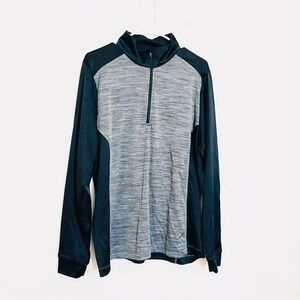 North End Pullover Quarter Zip Long Sleeve Sweater Large Gray/Black Lightweight